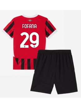 Otroški Nogometna dresi replika AC Milan Youssouf Fofana #29 Domači 2024-25 Kratek rokav (+ hlače)